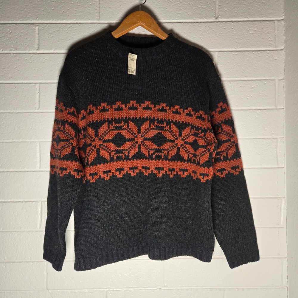 Vtg Deadstock Arizona Mens Sweater XL Nordic Fair Isle Geometric Knit NWT Cabin
